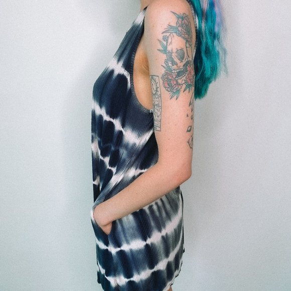 Crescent Blue and White TyeDye Dress - Picture 2 of 5